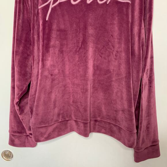 Victoria's Secret Pink women's purple logo velour zip up hooded sweatshirt XXL - Picture 6 of 11